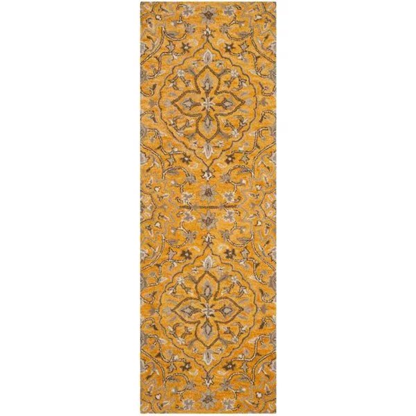 2 ft.-3 in. x 7 ft. Bella Hand Tufted Runner Rug, Gold and Taupe, Safavieh, Mfr#: BEL673A-27